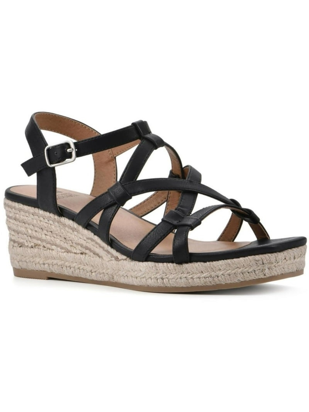 Black Women's Wedge Espadrille Sandals. White Mountain, 9.5